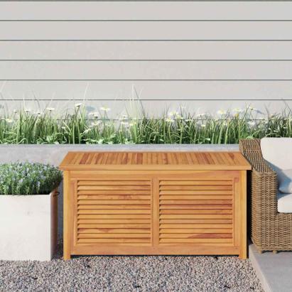 Ladă depozitare grădină cu geantă, 114x50x58 cm, lemn masiv tec GartenMobel Dekor