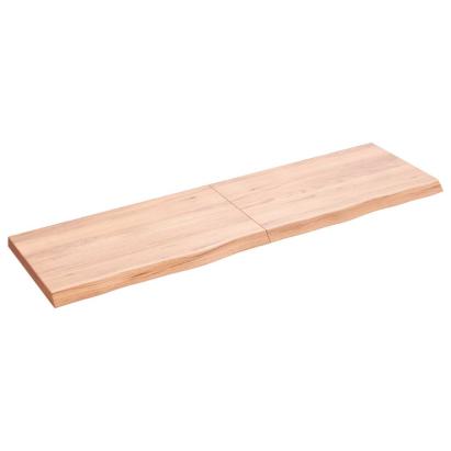 Raft de perete maro deschis 140x40x(2-4) cm lemn stejar tratat GartenMobel Dekor