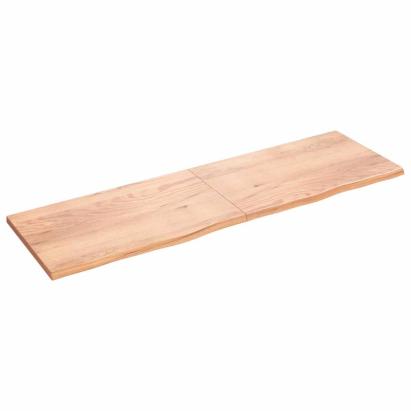 Raft de perete maro deschis 200x60x(2-4) cm lemn stejar tratat GartenMobel Dekor