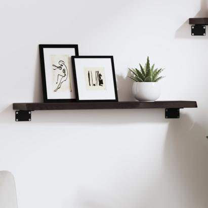 Raft de perete maro închis 60x10x2 cm lemn masiv stejar tratat GartenMobel Dekor