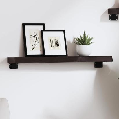 Raft de perete maro închis 60x10x4 cm lemn masiv stejar tratat GartenMobel Dekor