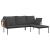 Set mobilier de grădină cu perne gri închis, 3 piese, poliratan GartenMobel Dekor