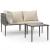 Set mobilier de grădină cu perne, 3 piese, gri, poliratan GartenMobel Dekor