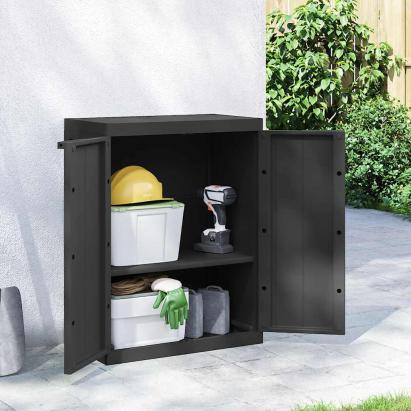 Dulap depozitare de exterior, negru, 65x37x85 cm, PP GartenMobel Dekor