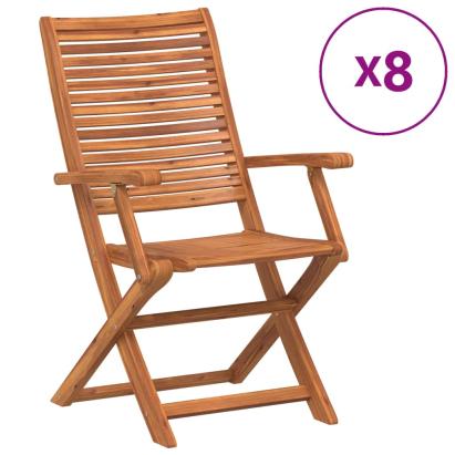 Scaune de grădină pliante, 8 buc. 57x66x95 cm lemn masiv acacia GartenMobel Dekor