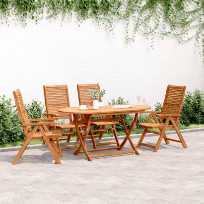 Scaune grădină rabatabile 4 buc. 56x72x107 cm lemn masiv acacia GartenMobel Dekor