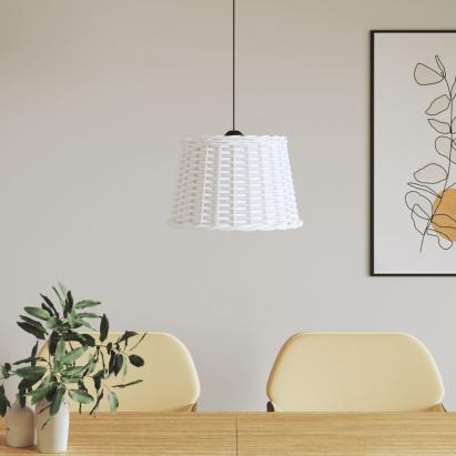 Abajur lustră, alb, Ø40x26 cm, răchită GartenMobel Dekor