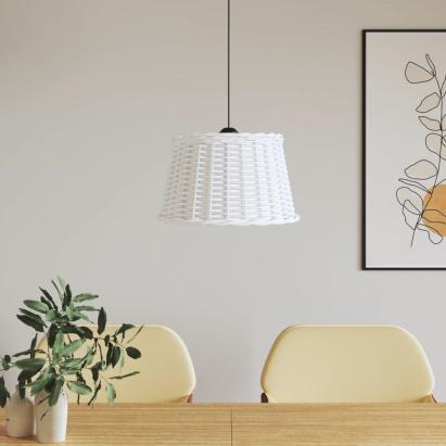 Abajur lustră, alb, Ø45 x 28 cm, răchită GartenMobel Dekor