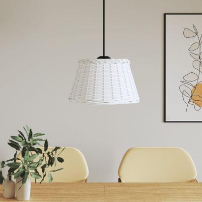 Abajur lustră, alb, Ø50x30 cm, răchită GartenMobel Dekor