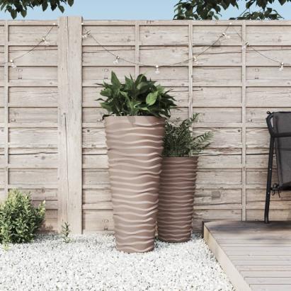 Jardinieră cu interior detașabil, mocha, 18/45 L, PP canelat GartenMobel Dekor