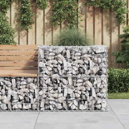 Coș gabion, argintiu, 70x70x65 cm, fier galvanizat GartenMobel Dekor