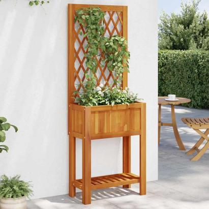 Jardinieră cu spalier/poliță, 55x29,5x152 cm, lemn masiv acacia GartenMobel Dekor