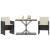 Set bistro cu perne, 3 piese, negru, poliratan GartenMobel Dekor