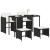 Set mobilier de grădină cu perne, 5 piese, negru, poliratan GartenMobel Dekor