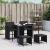Set mobilier de grădină cu perne, 5 piese, negru, poliratan GartenMobel Dekor
