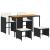 Set mobilier de grădină cu perne, 5 piese, negru, poliratan GartenMobel Dekor
