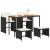 Set mobilier de grădină cu perne, 5 piese, negru, poliratan GartenMobel Dekor