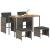 Set mobilier de grădină cu perne, 5 piese, gri, poliratan GartenMobel Dekor