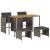 Set mobilier de grădină cu perne, 5 piese, gri, poliratan GartenMobel Dekor
