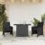 Set bistro cu perne, 3 piese, negru, poliratan GartenMobel Dekor
