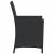 Set bistro cu perne, 3 piese, negru, poliratan GartenMobel Dekor