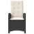Set bistro cu perne, 3 piese, negru, poliratan GartenMobel Dekor