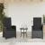 Set bistro cu perne, 3 piese, negru, poliratan GartenMobel Dekor