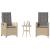 Set bistro cu perne, 3 piese, bej combinat, poliratan GartenMobel Dekor