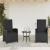 Set bistro cu perne, 3 piese, negru, poliratan GartenMobel Dekor