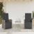 Set bistro de grădină cu perne, 3 piese, gri, poliratan GartenMobel Dekor