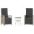 Set bistro cu perne, 3 piese, gri deschis, poliratan GartenMobel Dekor