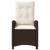 Scaun de grădină rabatabil cu perne, maro, poliratan GartenMobel Dekor