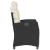 Set bistro cu perne, 3 piese, negru, poliratan GartenMobel Dekor