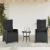 Set bistro cu perne, 3 piese, negru, poliratan GartenMobel Dekor