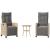Set bistro cu perne, 3 piese, bej combinat, poliratan GartenMobel Dekor