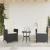 Set bistro cu perne, 3 piese, negru, poliratan GartenMobel Dekor
