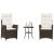 Set bistro cu perne, 3 piese, maro, poliratan GartenMobel Dekor