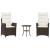 Set bistro cu perne, 3 piese, maro, poliratan GartenMobel Dekor