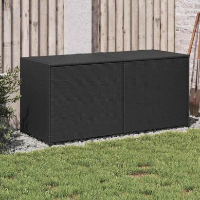 Ladă de depozitare pentru grădină, negru, 283 L, poliratan GartenMobel Dekor