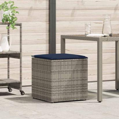Cutie pentru perne cu depozitare Gri 50 x 50 x 50 cm poliratan GartenMobel Dekor