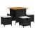 Set mobilier de grădină cu perne, 5 piese, negru, poliratan GartenMobel Dekor
