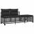 Set mobilier colțar de grădină cu perne 3 piese negru poliratan GartenMobel Dekor