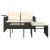 Set mobilier de grădină cu perne, 3 piese, negru, poliratan GartenMobel Dekor