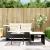 Set mobilier de grădină cu perne, 3 piese, negru, poliratan GartenMobel Dekor
