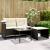 Set mobilier de grădină cu perne, 3 piese, negru, poliratan GartenMobel Dekor