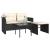 Set mobilier de grădină cu perne, 3 piese, negru, poliratan GartenMobel Dekor
