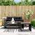 Set mobilier de grădină cu perne, 3 piese, negru, poliratan GartenMobel Dekor