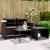 Set mobilier de grădină cu perne, 3 piese, negru, poliratan GartenMobel Dekor
