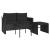 Set mobilier de grădină cu perne, 3 piese, negru, poliratan GartenMobel Dekor
