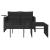 Set mobilier de grădină cu perne, 3 piese, negru, poliratan GartenMobel Dekor